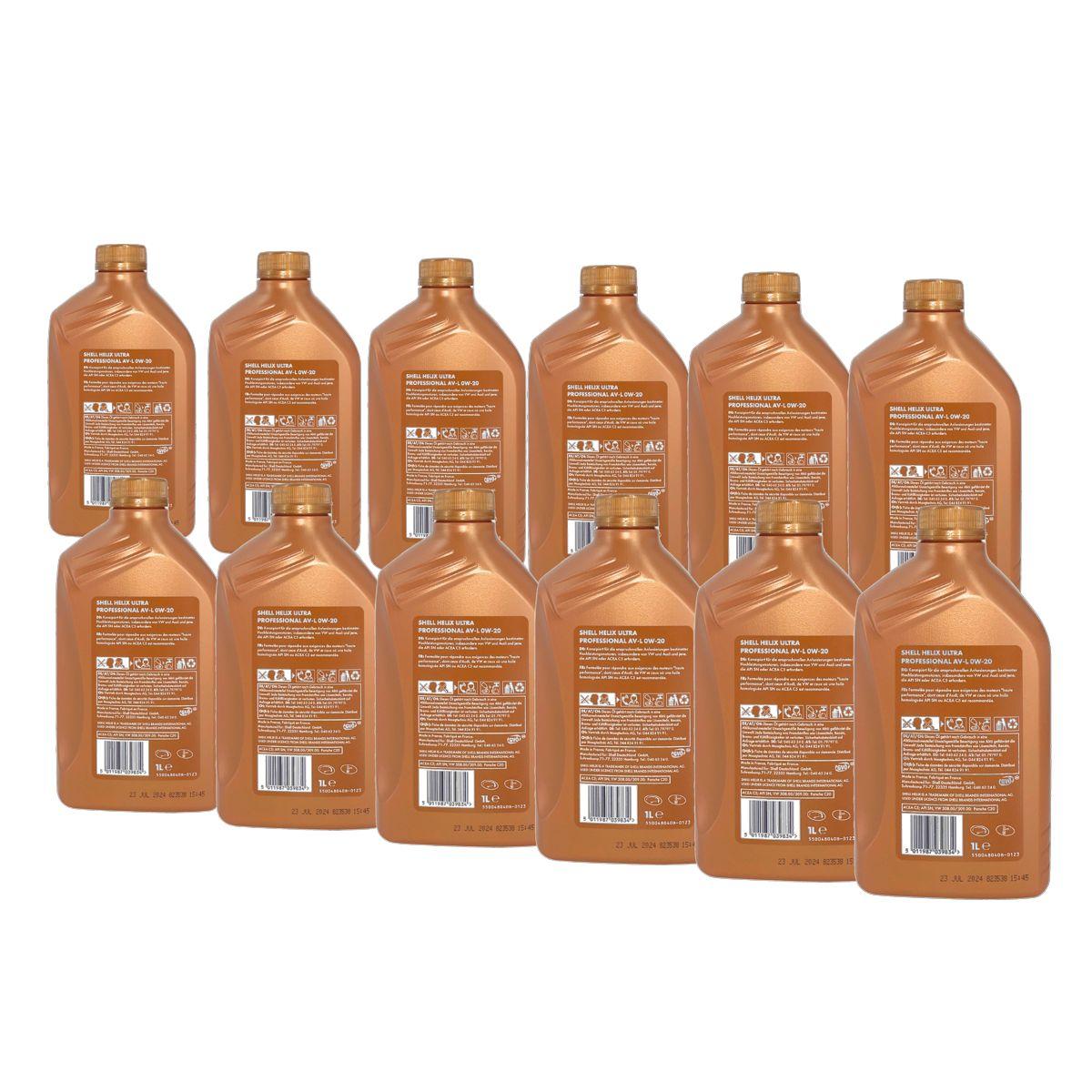 Shell Helix Ultra Professional AV-L 0W-20 12x1 Liter
