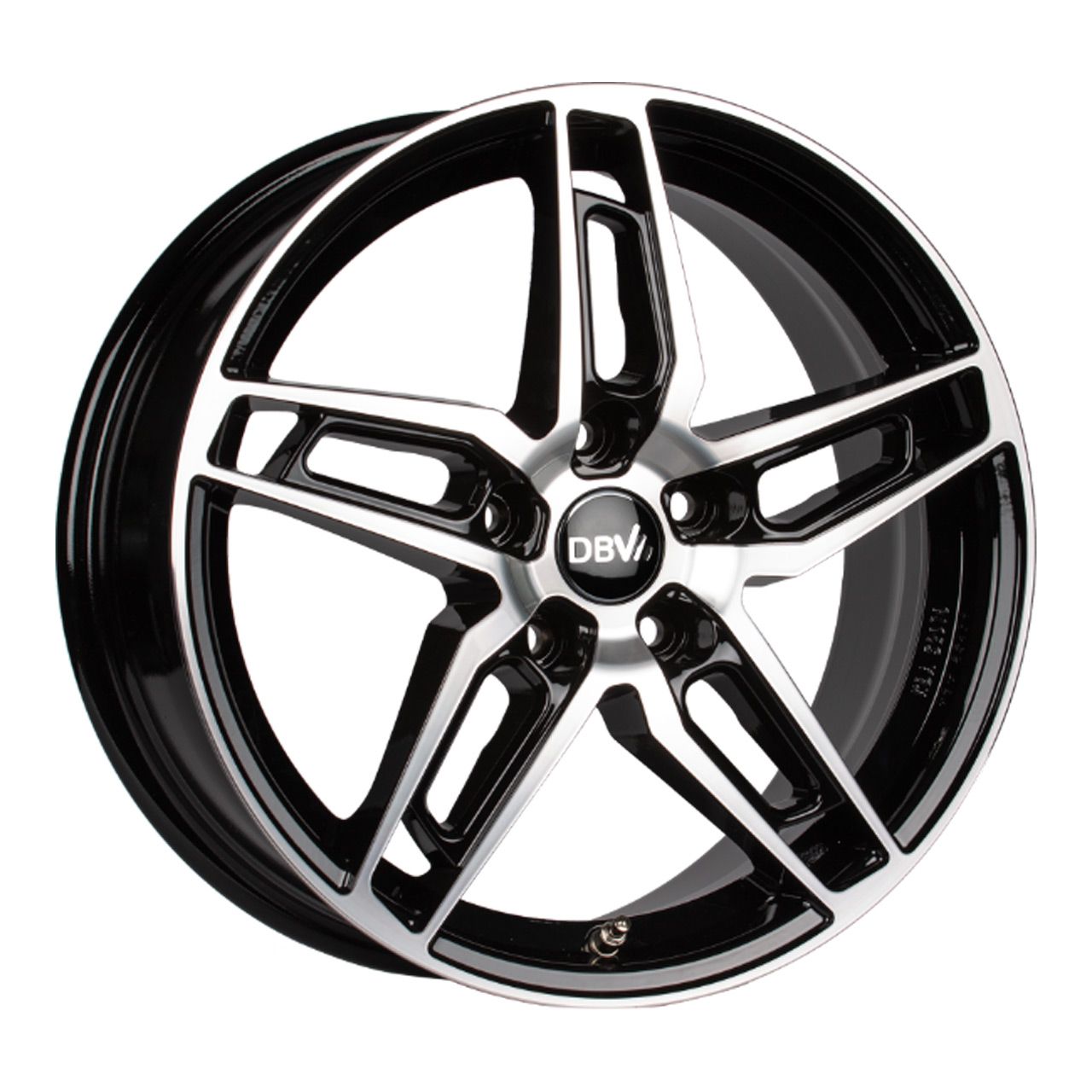 DBV 5DS 005 schwarz glänzend frontpoliert 8.0Jx18 5x112 ET48