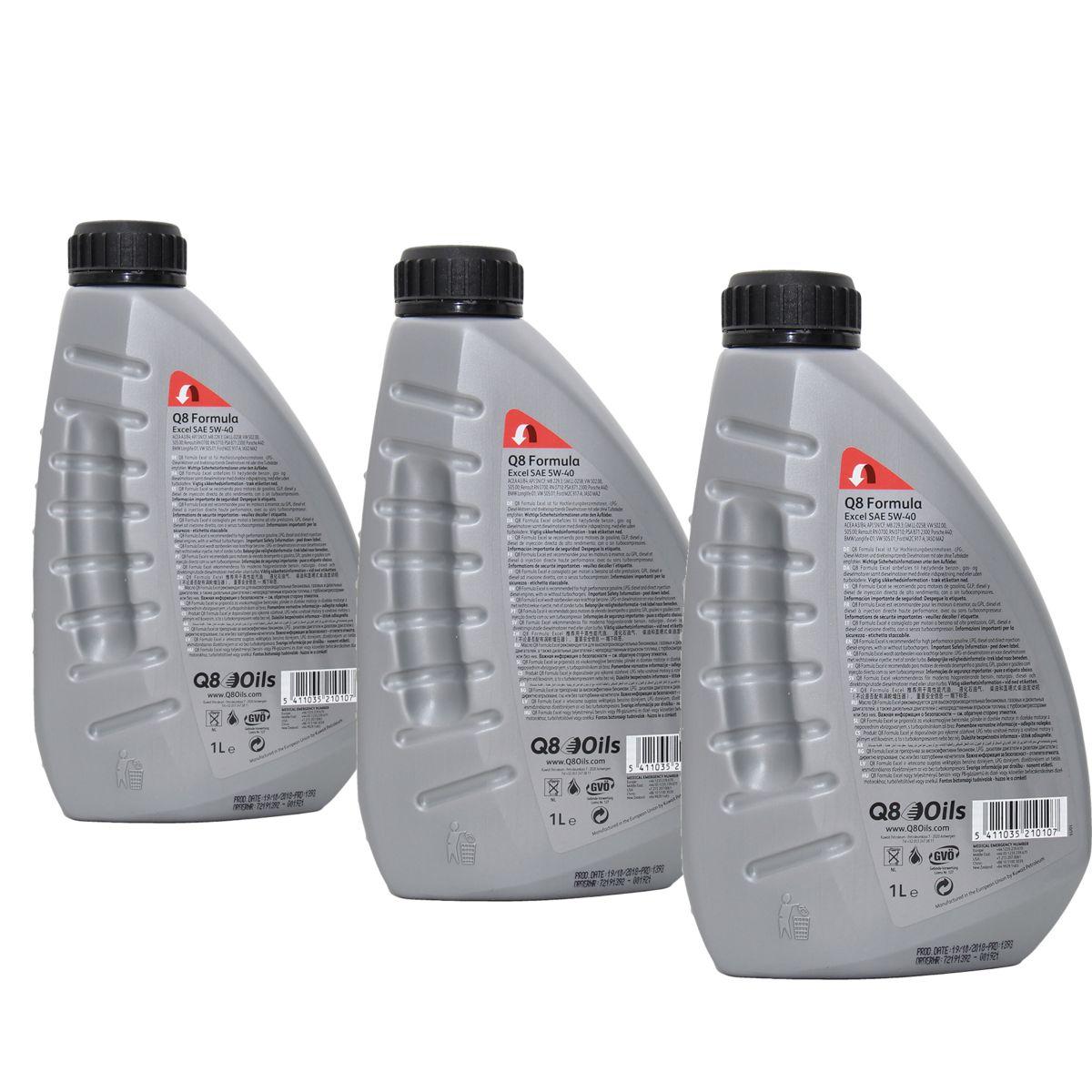 Q8 Formula Excel 5W-40 3x1 Liter