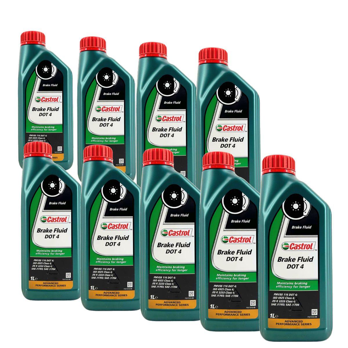 Castrol Brake Fluid DOT 4 Bremsflüssigkeit 9x1 Liter