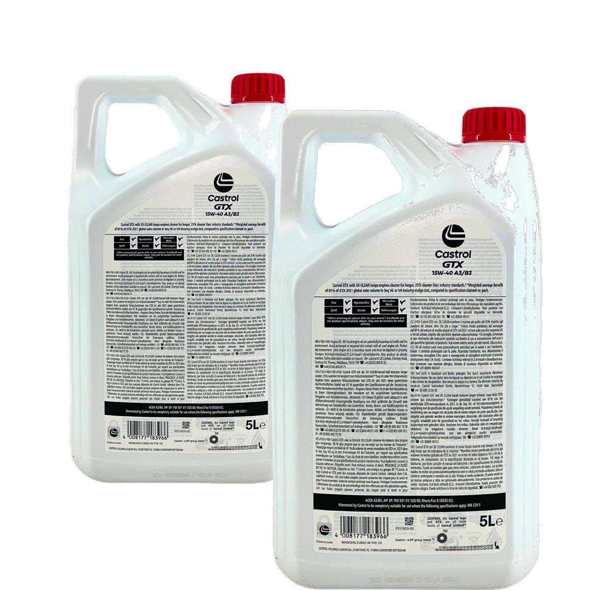 Castrol GTX 15W-40 A3/B3 2x5 Liter