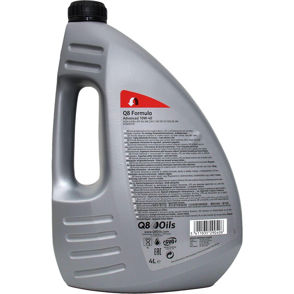 Q8 Formula Advanced 10W-40 4 Liter