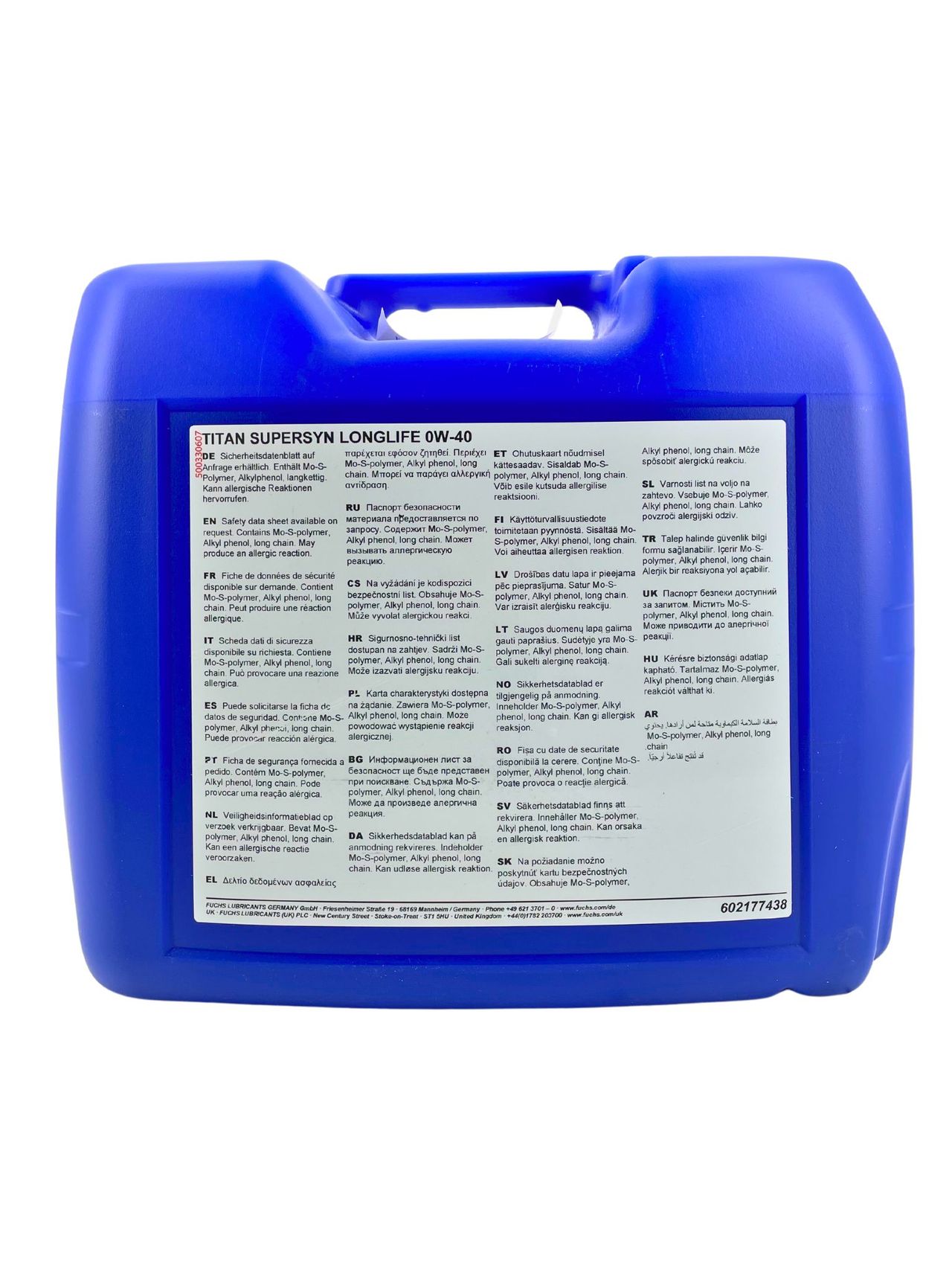 Fuchs Titan Supersyn Longlife 0W-40 20 Liter