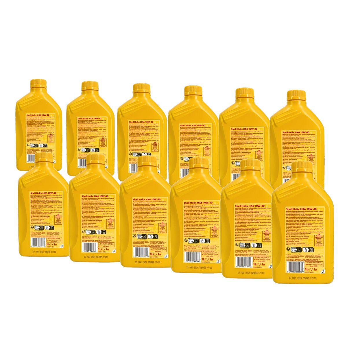Shell Helix HX6 10W-40 12x1 Liter