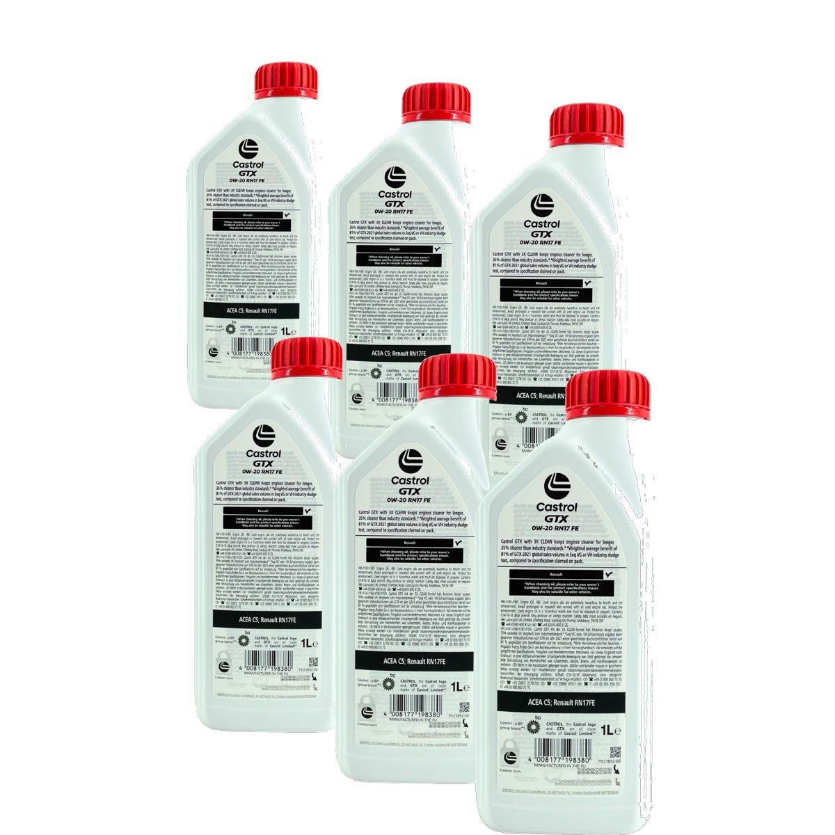 Castrol GTX 0W-20 RN17 FE 6x1 Liter