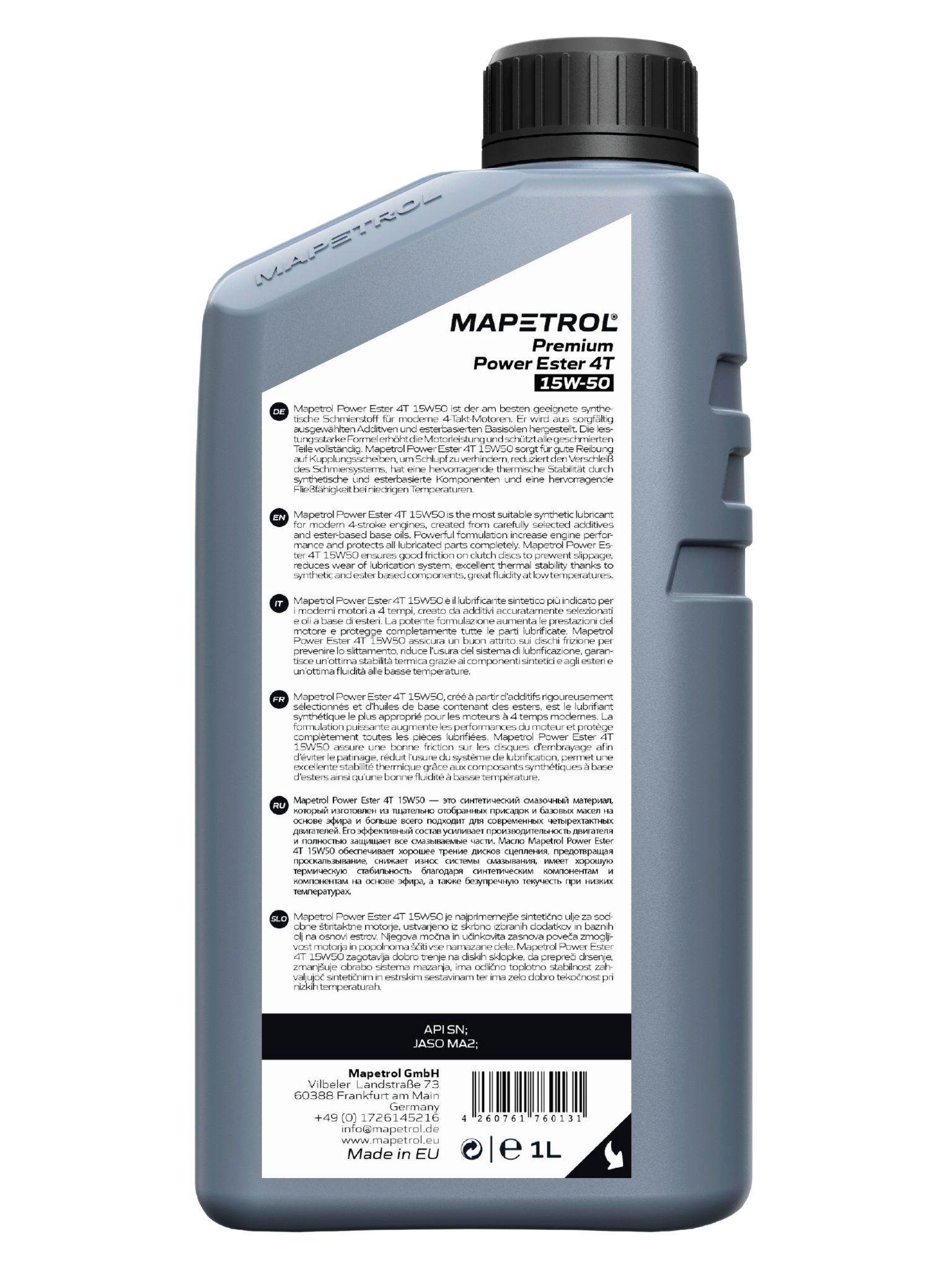 Mapetrol Premium Power Ester 4T 15W-50 1 Liter