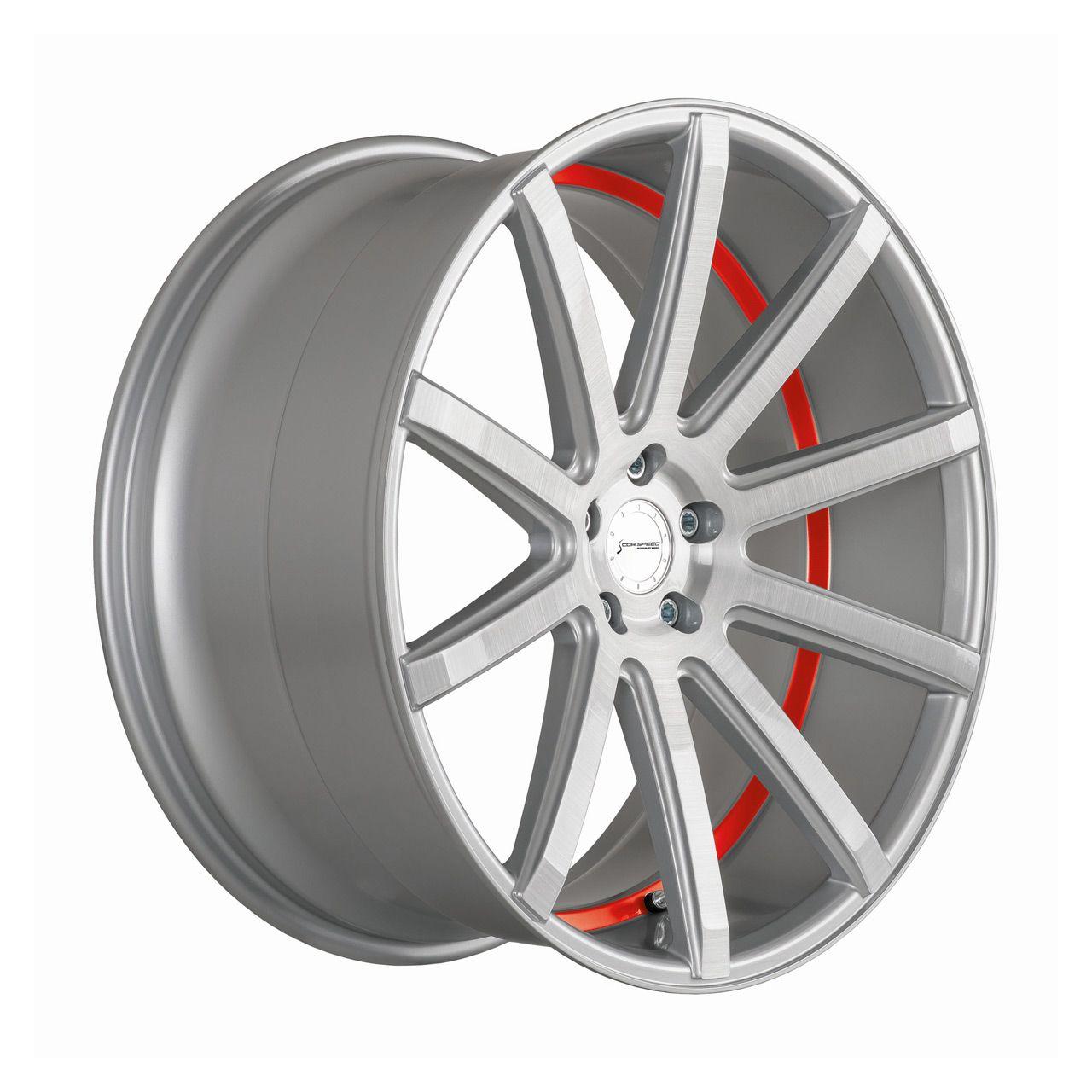CORSPEED DEVILLE Silver-brushed-Surface/ undercut Color Trim rot 9.5Jx22 5x112 ET20