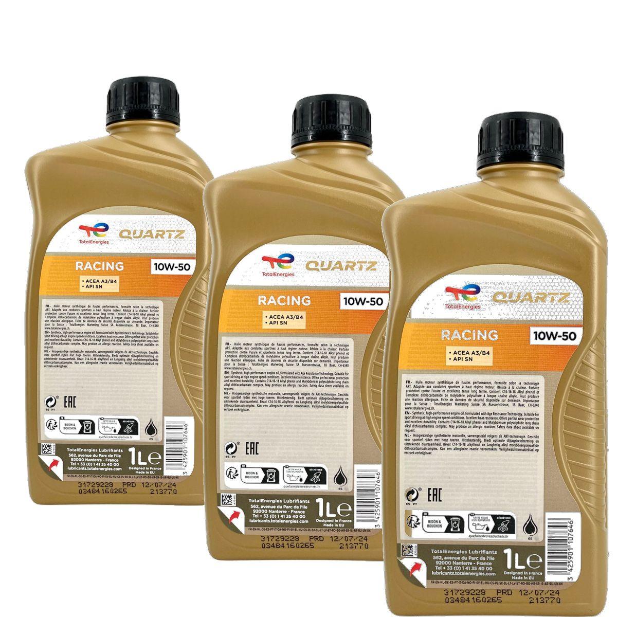Total Quartz Racing 10W-50 3x1 Liter