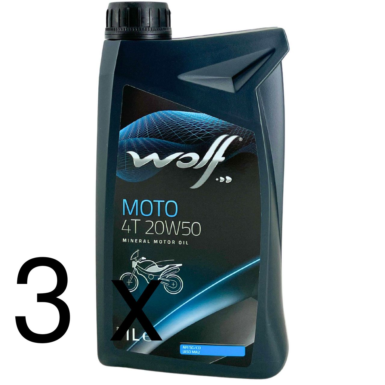 Wolf Moto 4T 20W-50 3x1 Liter