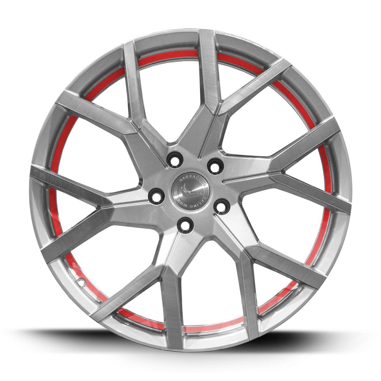BARRACUDA TZUNAMEE EVO Silver brushed undercut Trimline red 8.0Jx18 5x120 ET40
