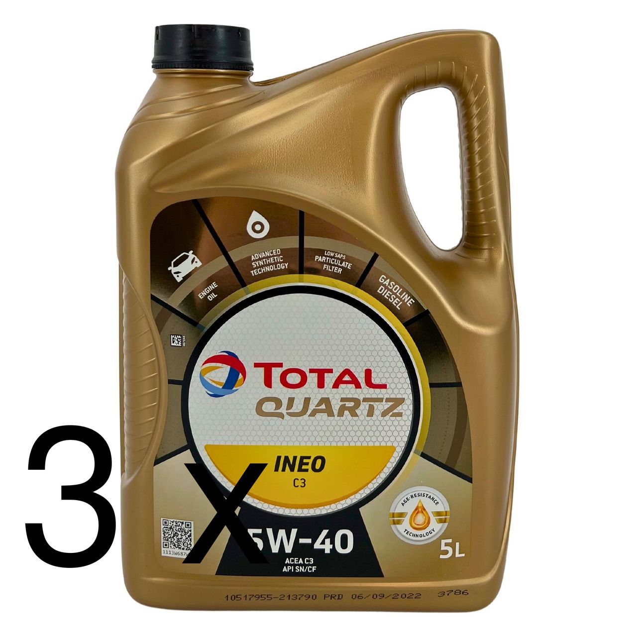 Total Quartz Ineo C3 5W-40 3x5 Liter