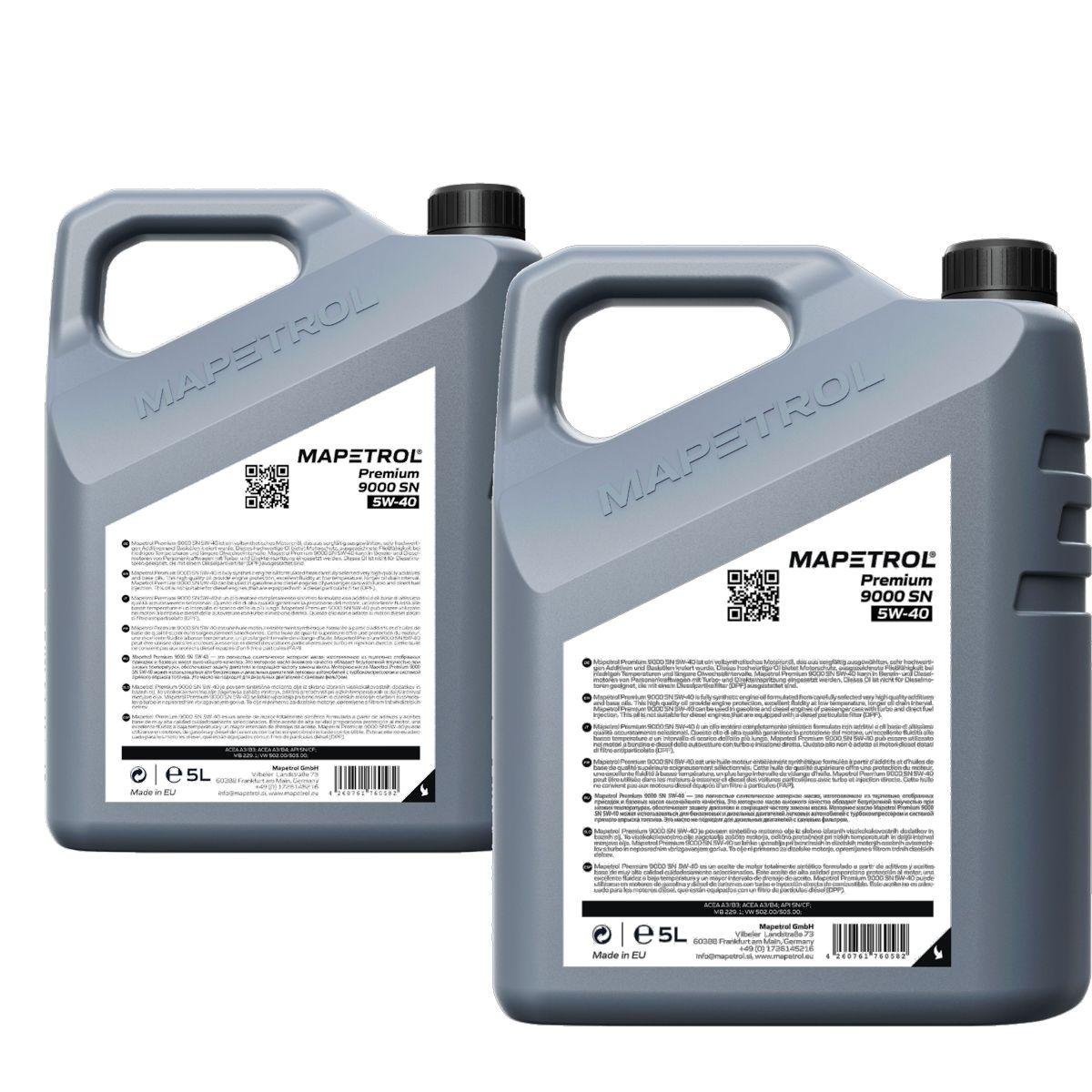 Mapetrol Premium 9000 SN 5W-40 2x5 Liter