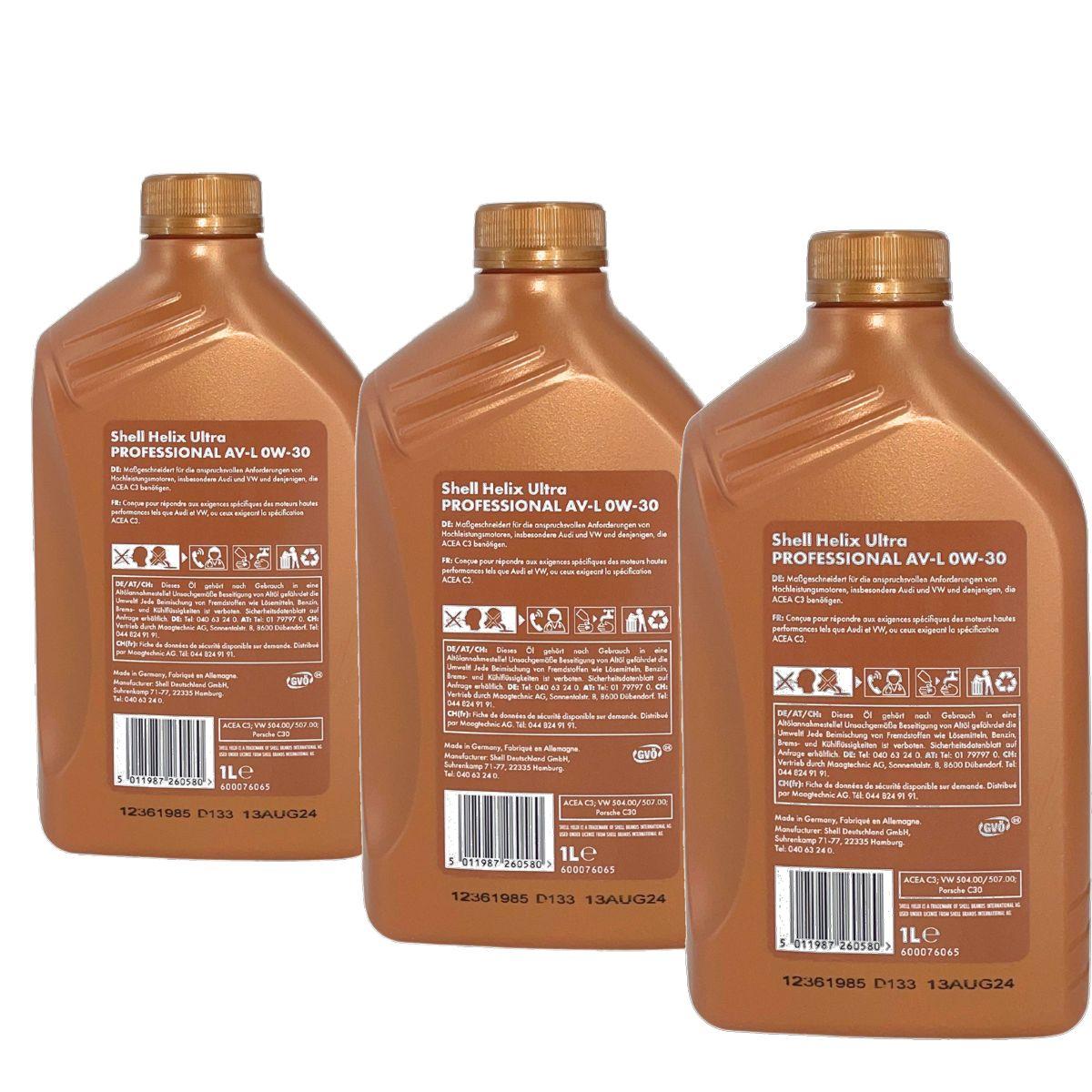 Shell Helix Ultra Professional AV-L 0W-30 3x1 Liter