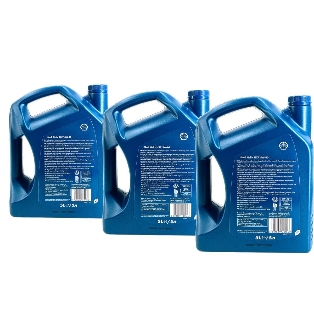 Shell Helix HX7 5W-40 3x5 Liter