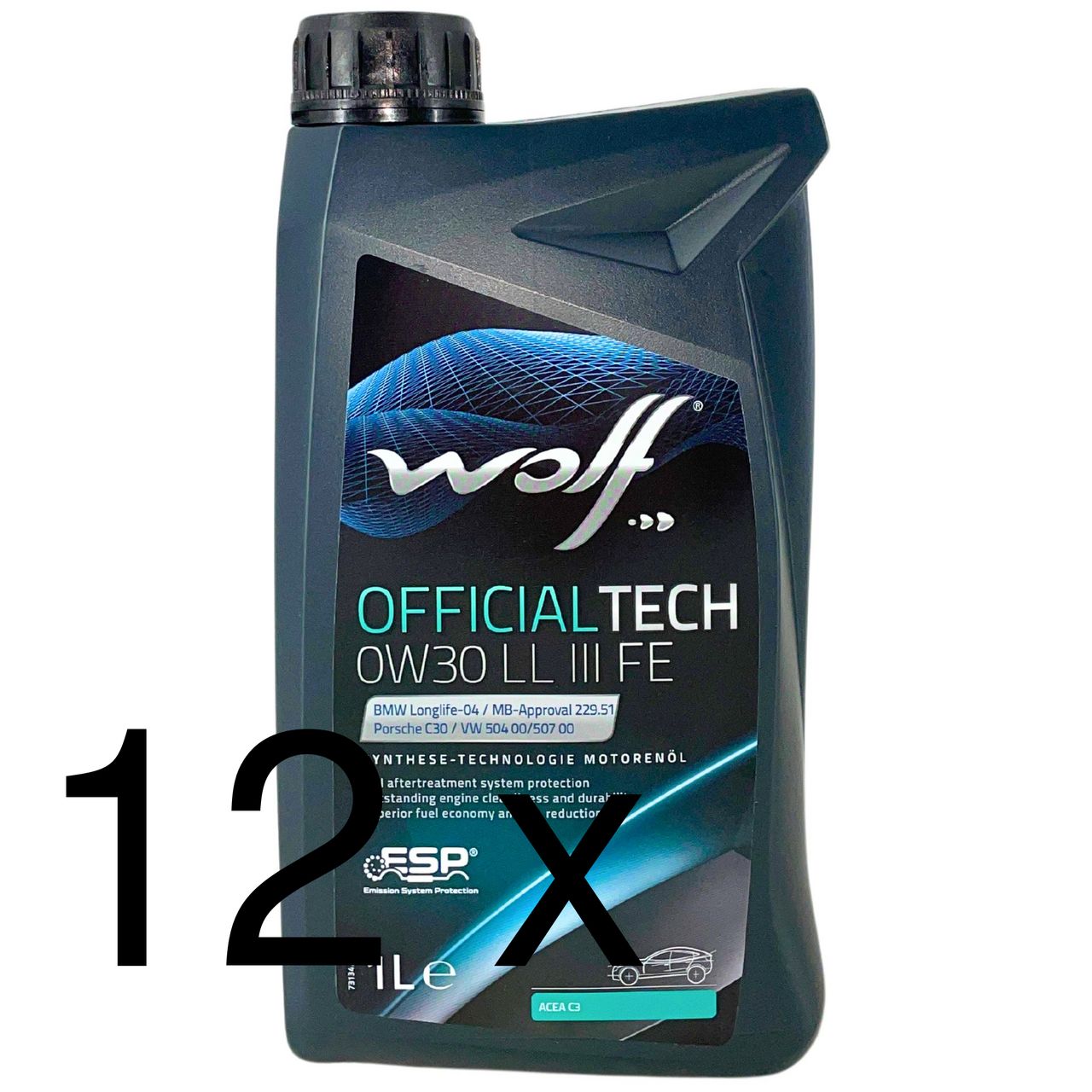 Wolf OfficialTech 0W-30 LL III FE 12x1 Liter