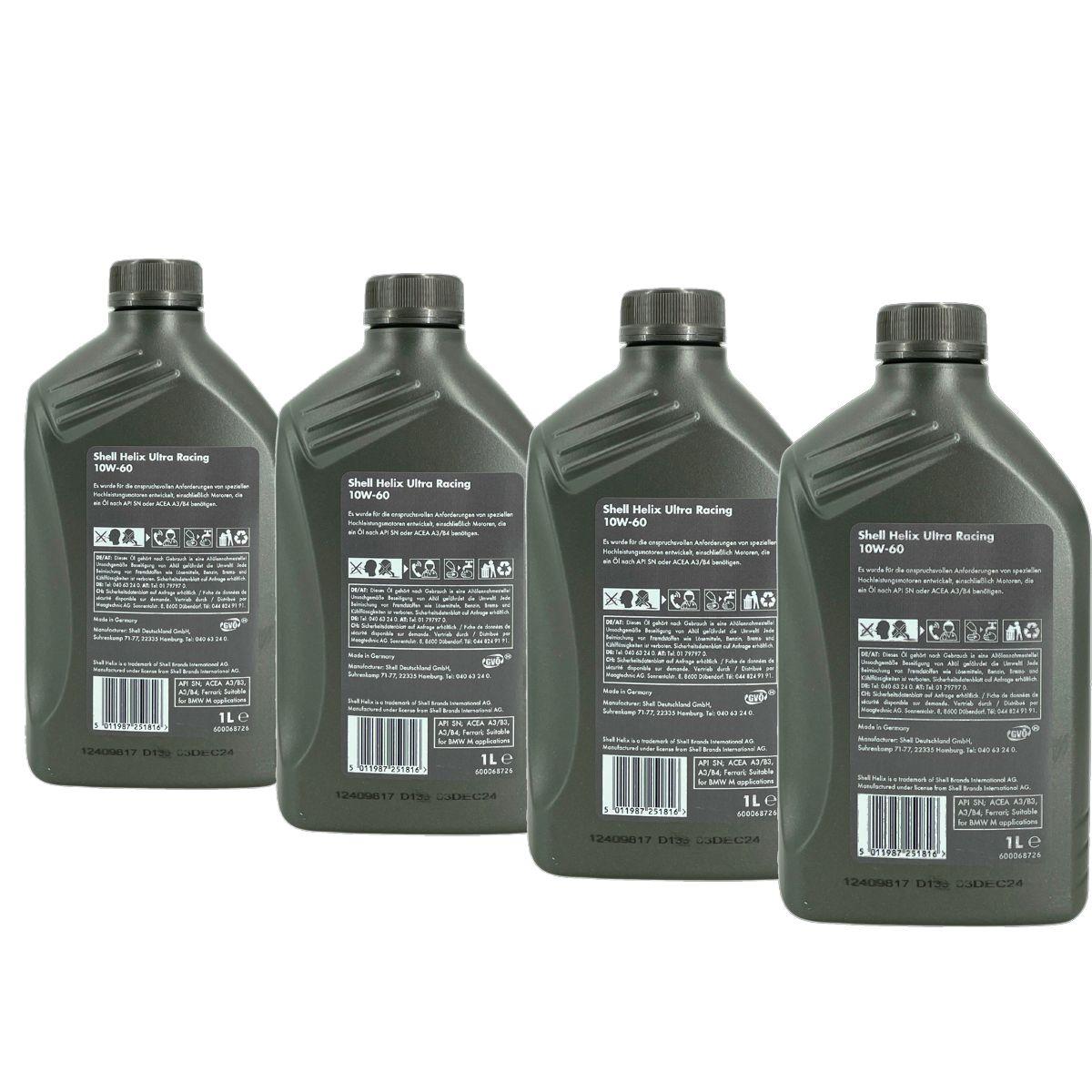 Shell Helix Ultra Racing 10W-60 4x1 Liter