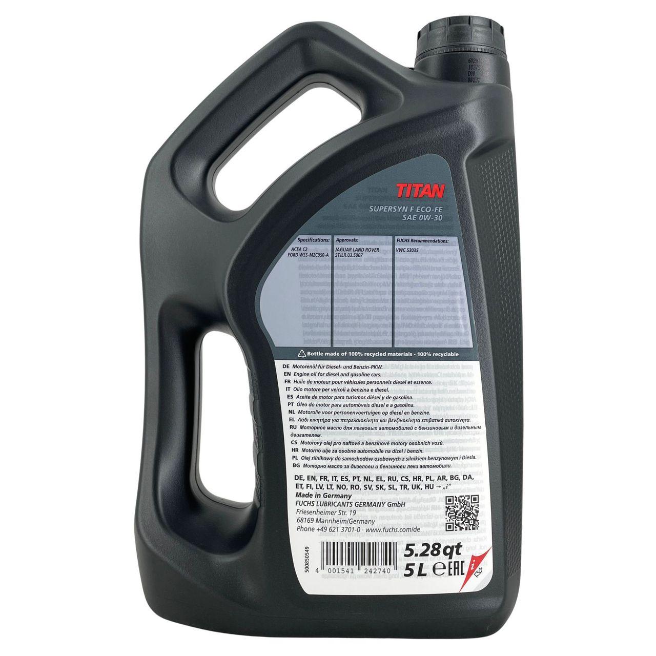 Fuchs Titan Supersyn F ECO-FE 0W-30 5 Liter