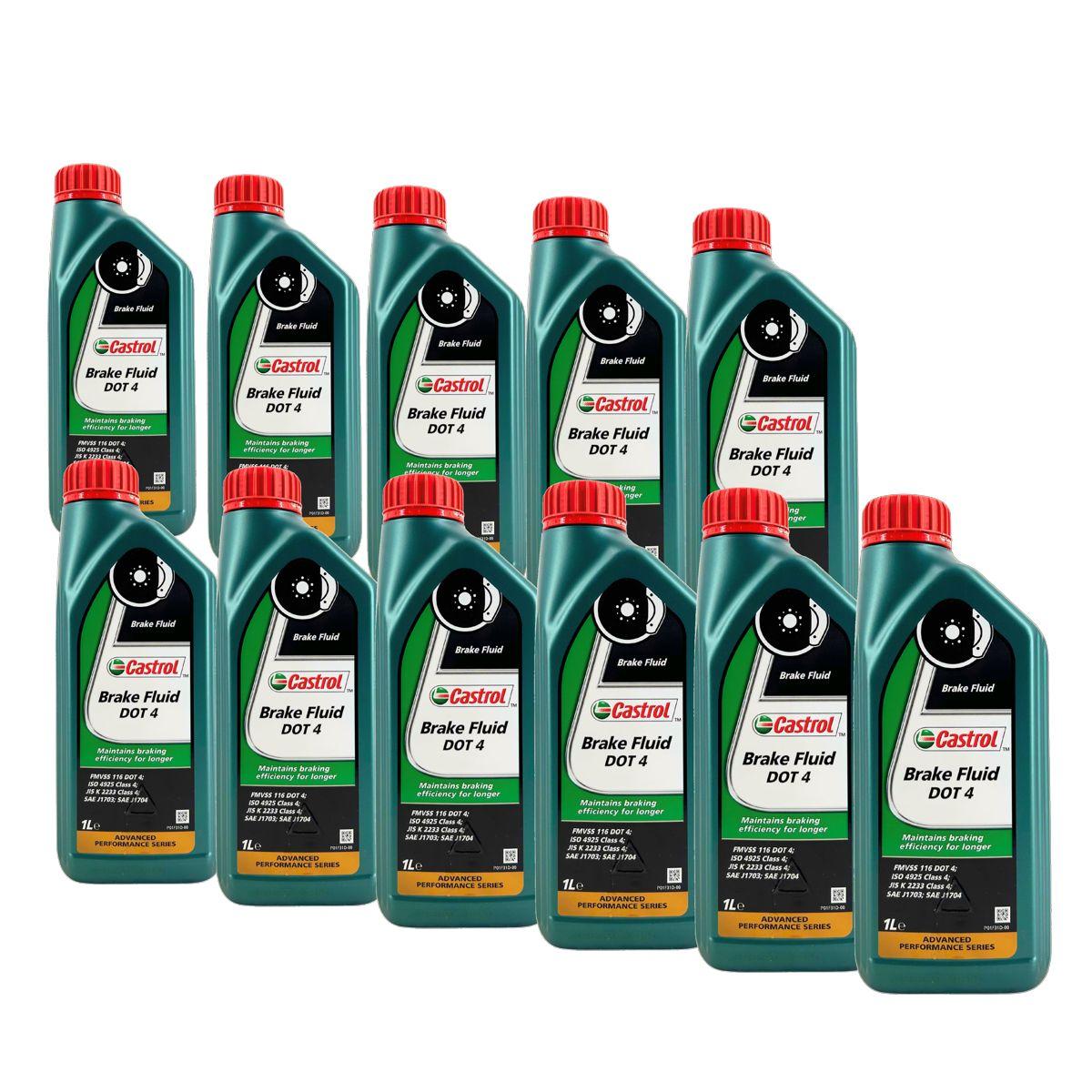 Castrol Brake Fluid DOT 4 Bremsflüssigkeit 11x1 Liter